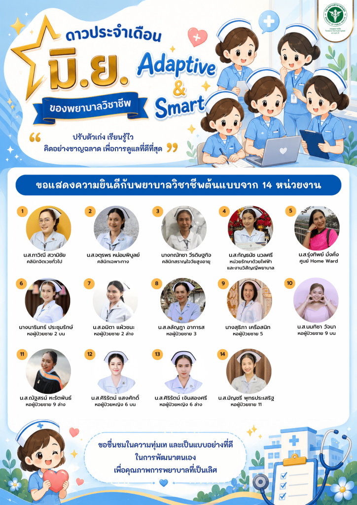 ดาวประจำเดือน มิ.ย. : Adaptive & Smart (สำหรับพยาบาล)